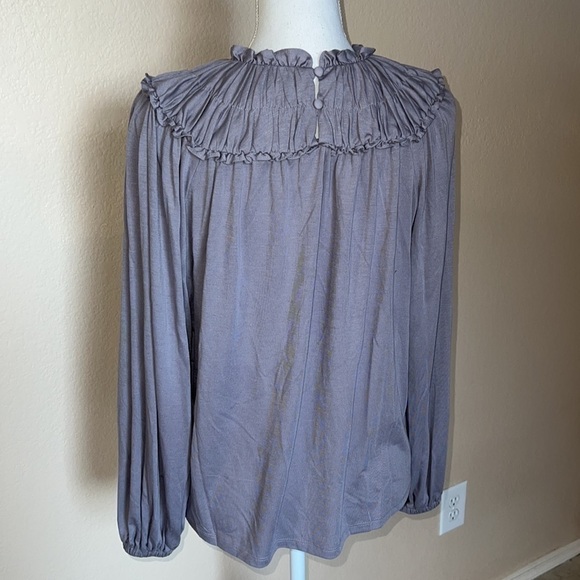 Ann Taylor ruched neck long sleeve top - Picture 5 of 8